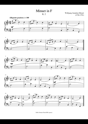 Play Official version of Minuet in F major, K.2 Sheet Music by Wolfgang ...