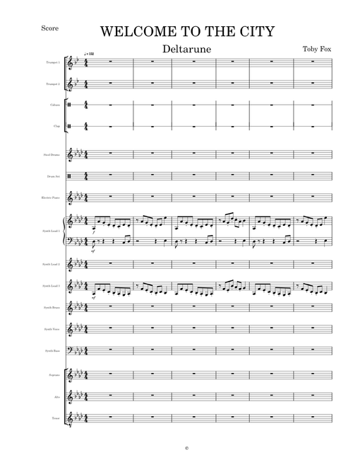 WELCOME TO THE CITY (Deltarune) - Transcribed Score