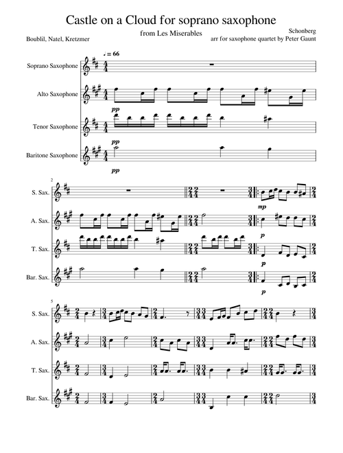 Les Miserables 2 Castle on a Cloud for soprano sax solo