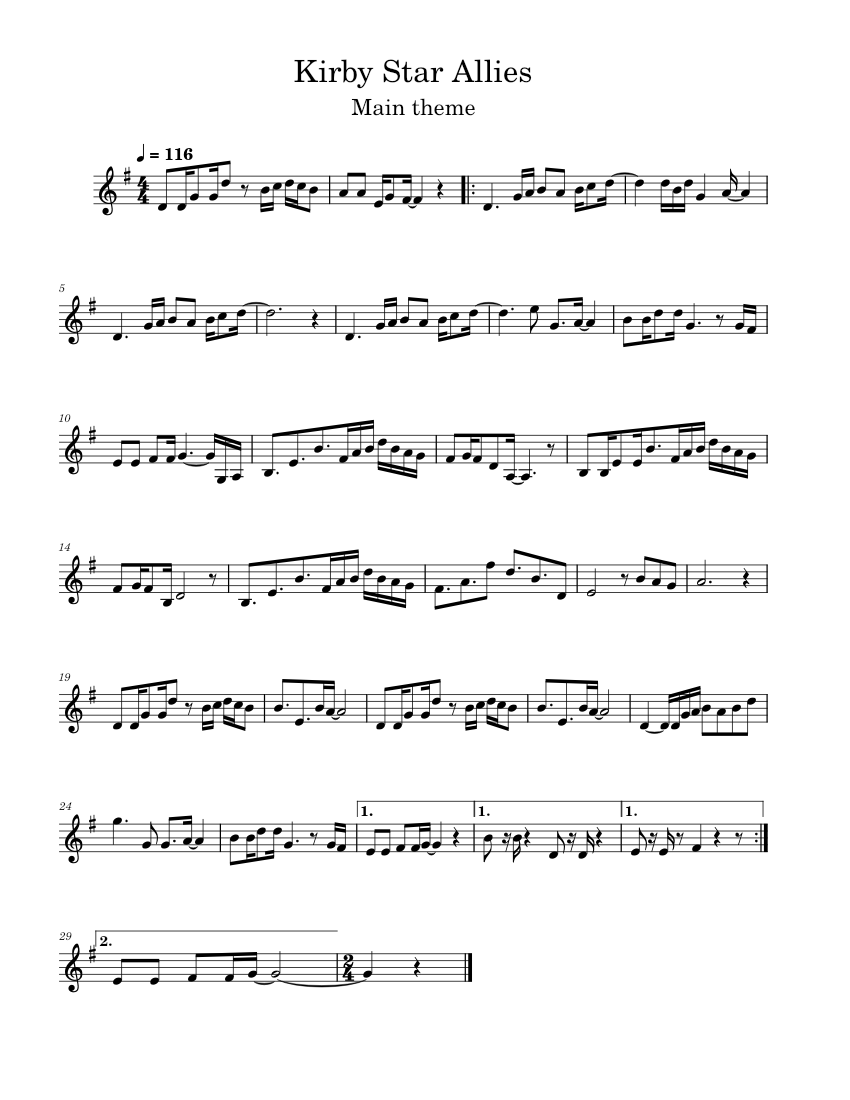 Kirby Star Allies Main Theme Sheet music for Viola (Solo 