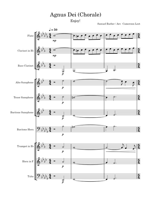 Agnus Dei – Samuel Barber (Marching Band Chorale Arrangement)