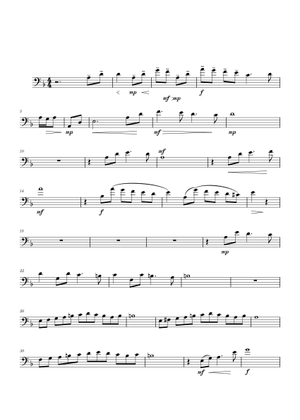 ● 吹奏楽楽譜  Curnow / Rhapsody on American Rhapsody for Euphonium by James Curnow bass clef Sheet Music for