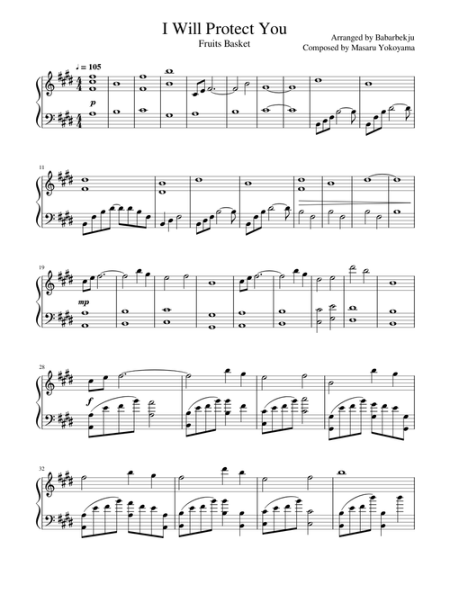 [I Will Protect You] - Fruits Basket (arr. by Babarbekju)