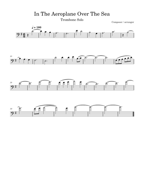 In The Aeroplane Over The Sea  Trombone Solo