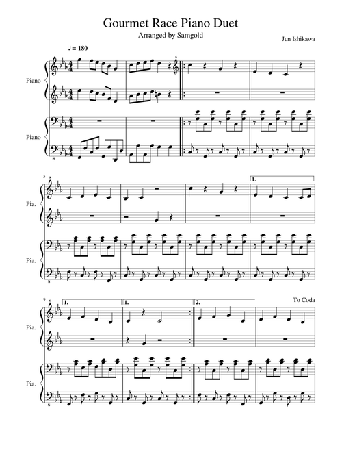 Gourmet Race Piano Duet
