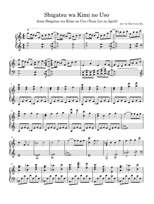 Shigatsu wa Kimi no Uso from Shigatsu wa Kimi no Uso (Your Lie in April)