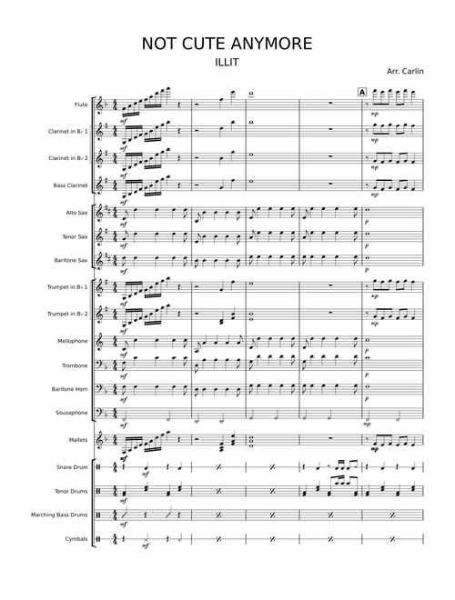 NOT CUTE ANYMORE Sped Up (Marching Band)