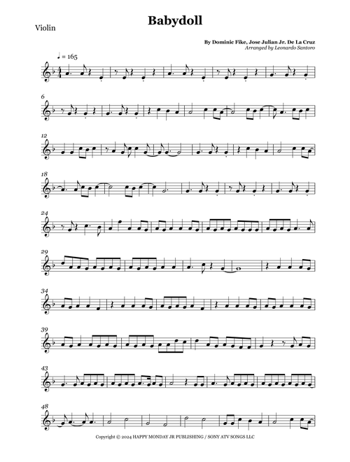 Babydoll (Arr. Leonardo Santoro) - Dominic Fike (Violin Solo)