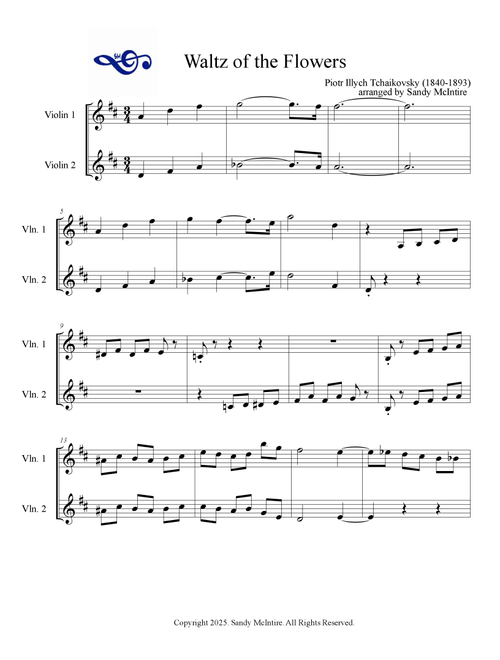 Waltz of the Flowers (Arr. Sandy McIntire) - Piotr Tchaikovsky (Violin Duet)