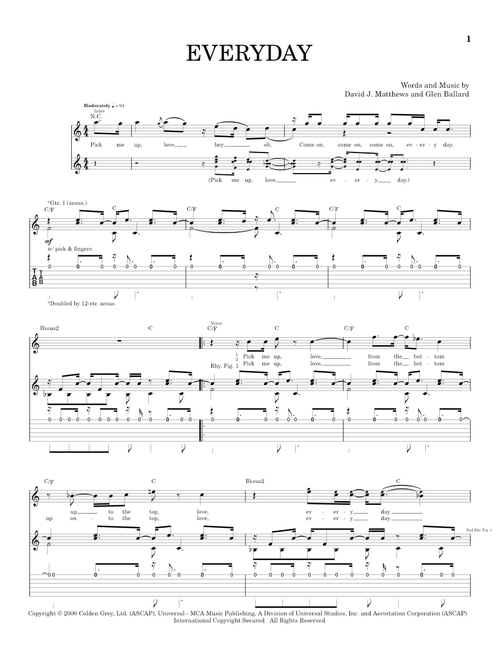 Everyday - Dave Matthews Band (Easy Guitar)