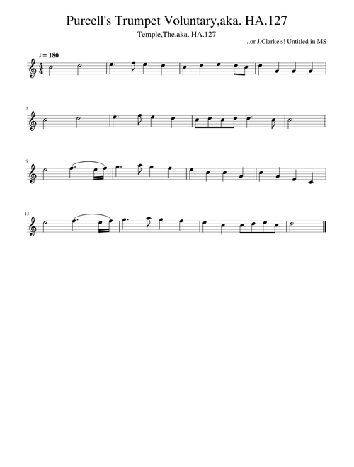 Purcell's Trumpet Voluntary,aka. HA.127