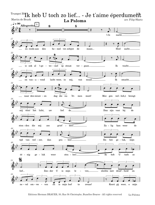 La paloma – Sebastián Yradier - Trumpet