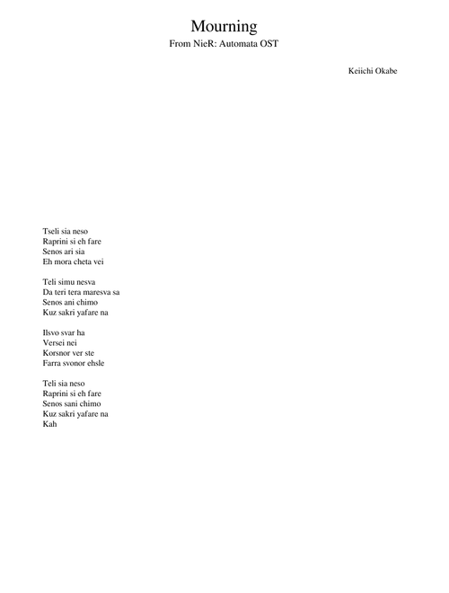 Mourning – Keiichi Okabe