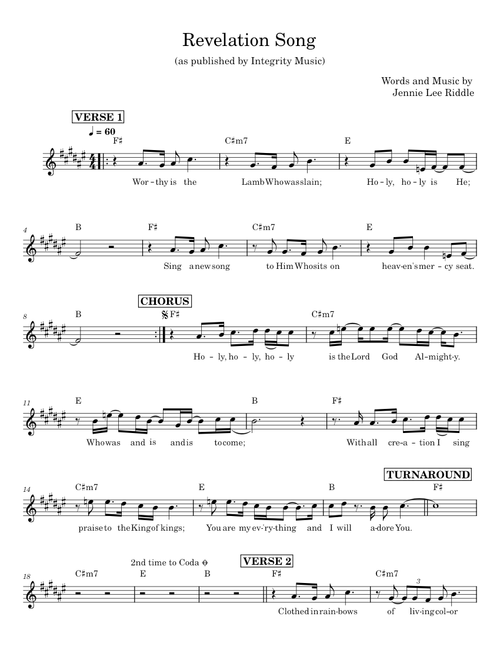 Revelation song - Jennie Lee Riddle