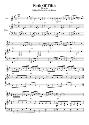 Play Official version of Firth of fifth Sheet Music by Genesis