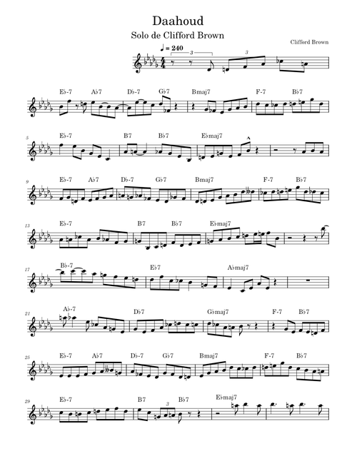 Daahoud – Clifford Brown Daahoud (Transcription)