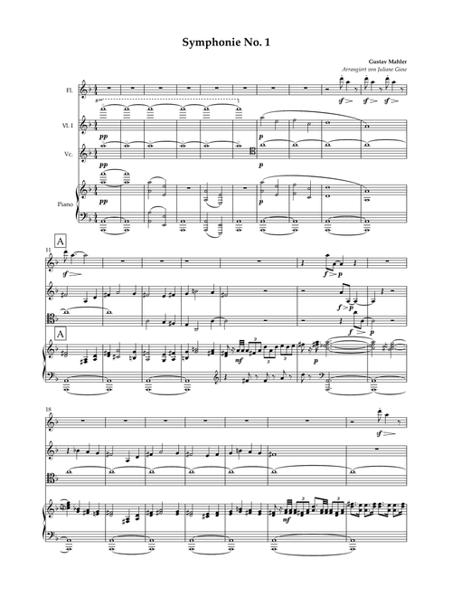 Mahler Sinfonie 1 First Movement (Arr. Juliane Giese) - Gustav Mahler (Small Ensemble)