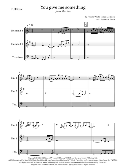 You Give Me Something (Arr. Fernando Britto) - James Morrison (Brass Ensemble)