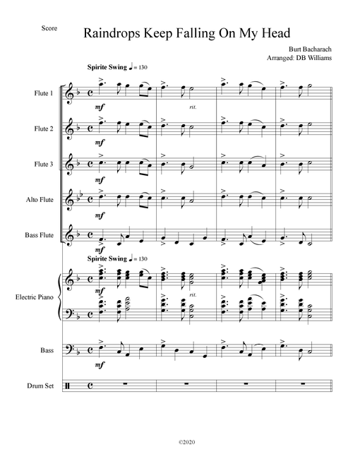 Raindrops Keep Fallin' On My Head (Arr. DB Williams) - B.J. Thomas (Woodwind Ensemble)