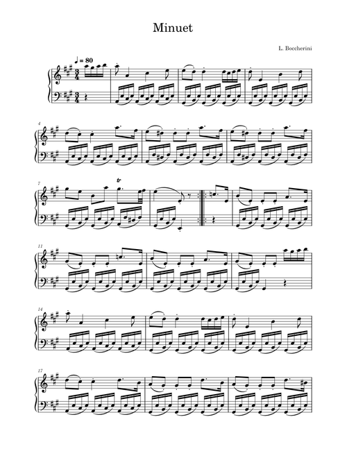 Minuet in A major – Luigi Boccherini