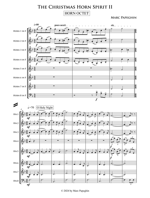 The Christmas Horn Spirit 2 // French Horn Octet (Arr. Marc Papeghin) (Brass Ensemble)