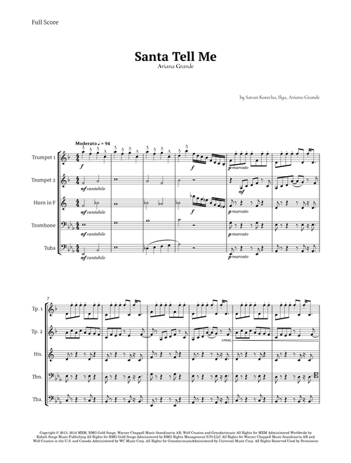 Santa Tell Me (Arr. Ander) - Ariana Grande (Brass Ensemble)