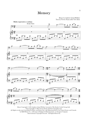 Play Official version of Memory (from Cats) Sheet Music by Andrew