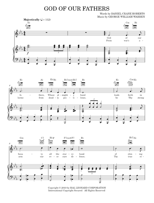 God Of Our Fathers - Daniel Crane Roberts (Piano-Vocal-Guitar)