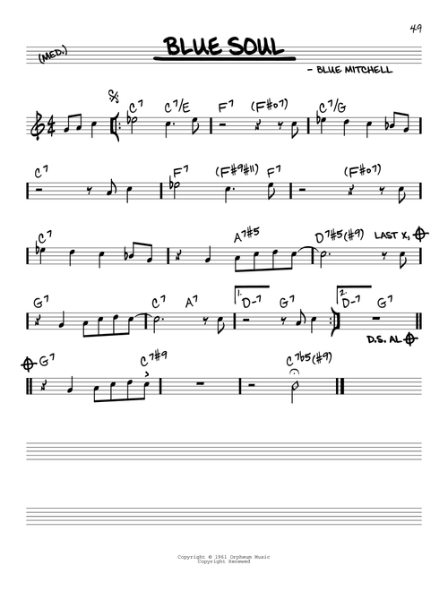 Blue Soul - Blue Mitchell (Real Book - Melody-Chords)