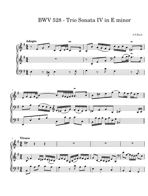 BWV 528 - Trio Sonata IV in E minor