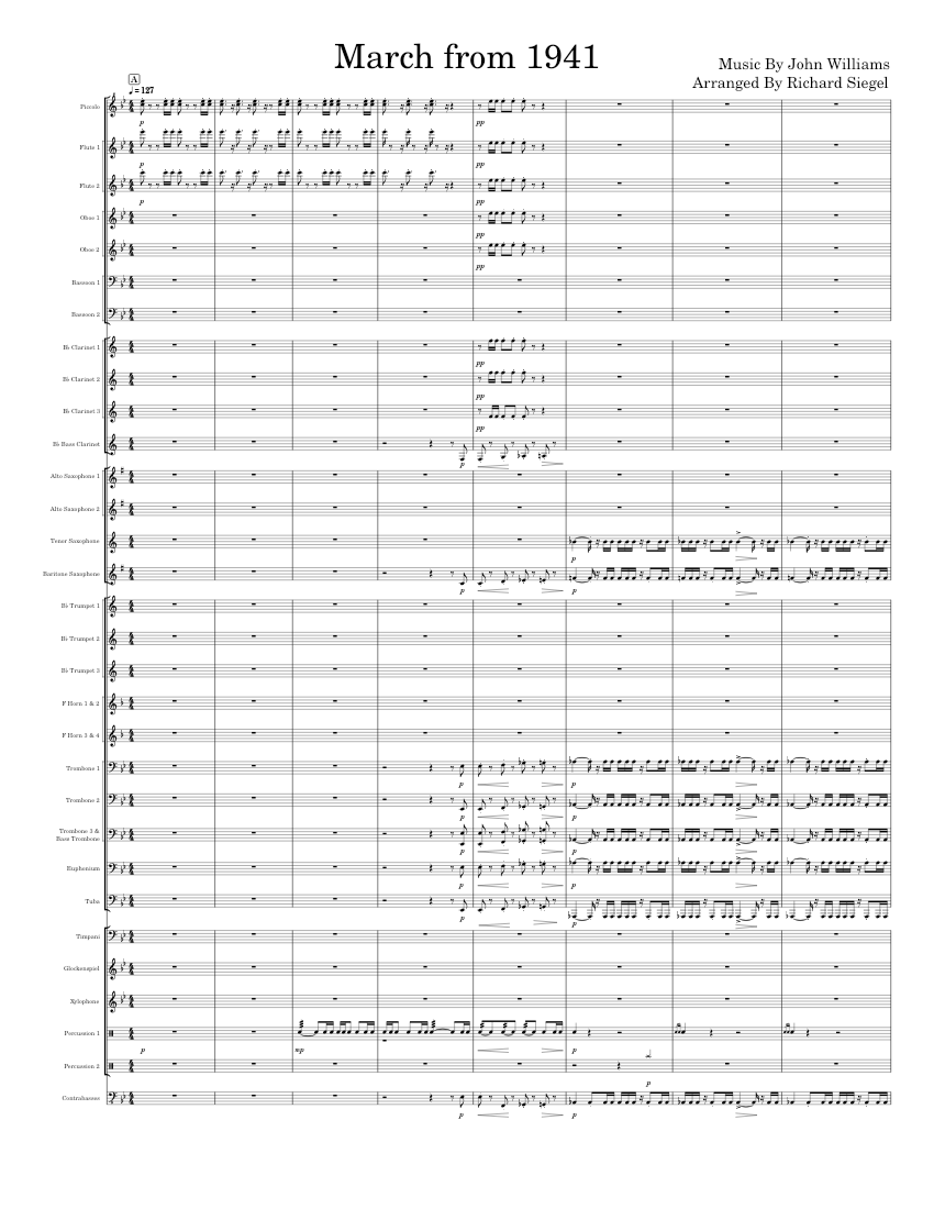 March From 1941 – John Williams Sheet Music for Trombone