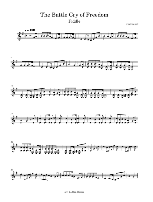 The Battle Cry of Freedom - fiddle