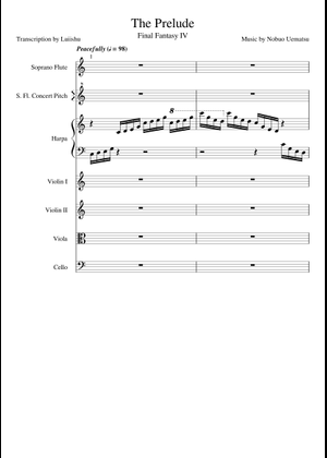 Theme of love from Final Fantasy IV Sheet Music for Harp (Solo