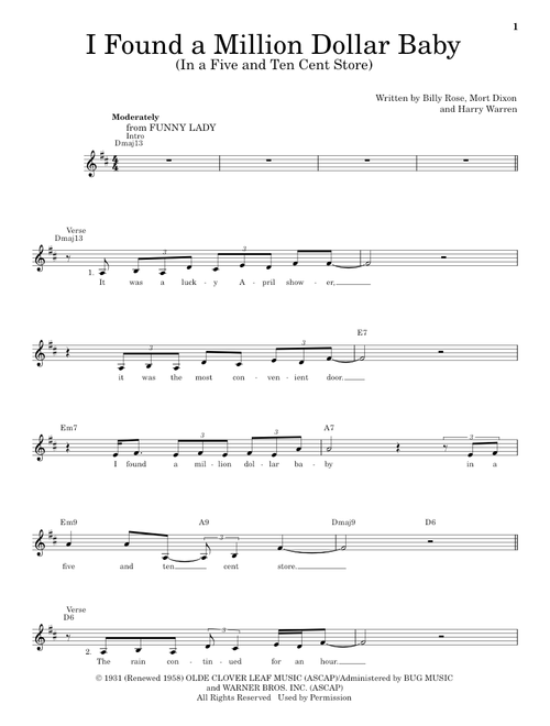 I Found A Million Dollar Baby (In A Five And Ten Cent Store) - Nat King Cole, Billy Rose (Pro Vocal)