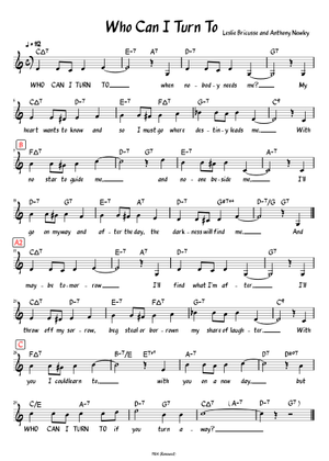 Play Official version of Who can I turn to (When nobody needs me