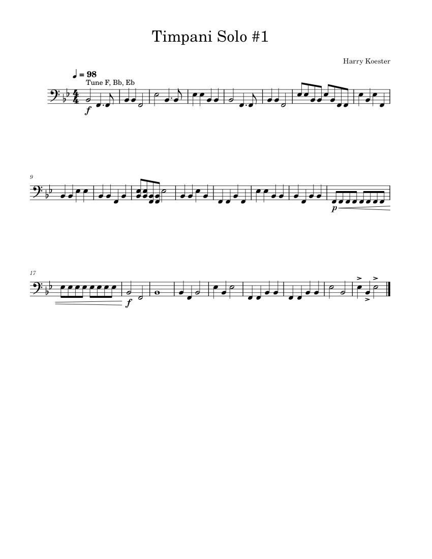 Timpani Solo 1 Sheet music for Timpani (Solo)