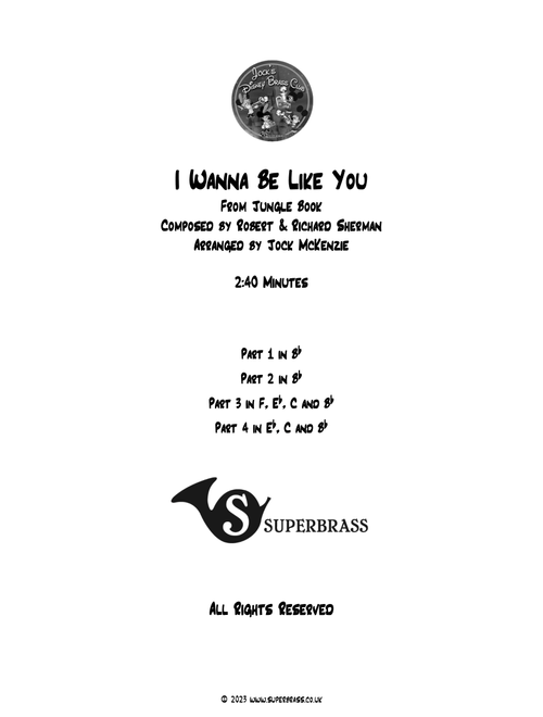 I Wan'na Be Like You (the Monkey Song) (Arr. Jock McKenzie) - Richard M Sherman, Robert B Sherman (Brass Ensemble)