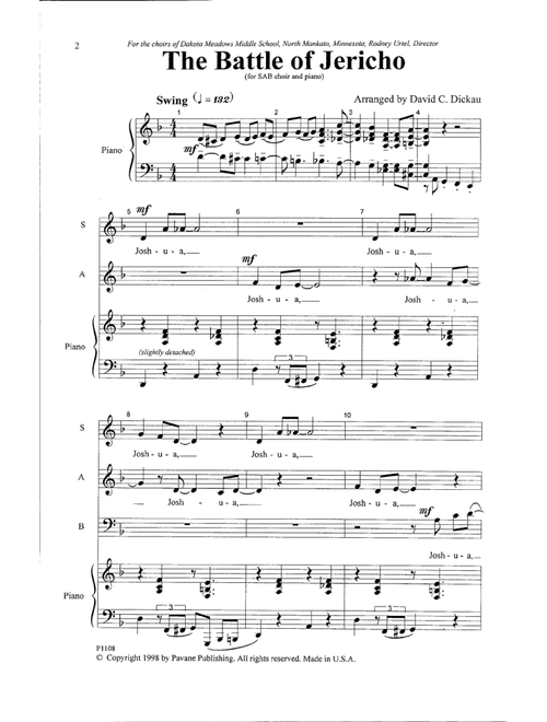 The Battle Of Jericho (Arr. David C. Dickau) - David C Dickau (Choral, SAB)