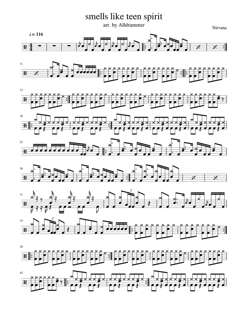 Practice routine and progression for how to play Smells Like Teen Spirit on drums