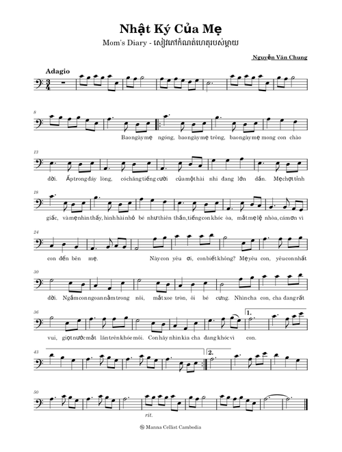 Nhat Ky Cua Me – Misc tunes - cello