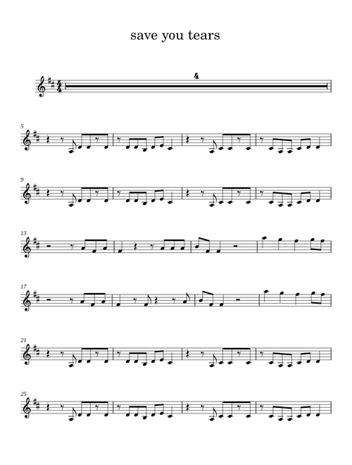 Save your tears – The Weeknd -clarinet