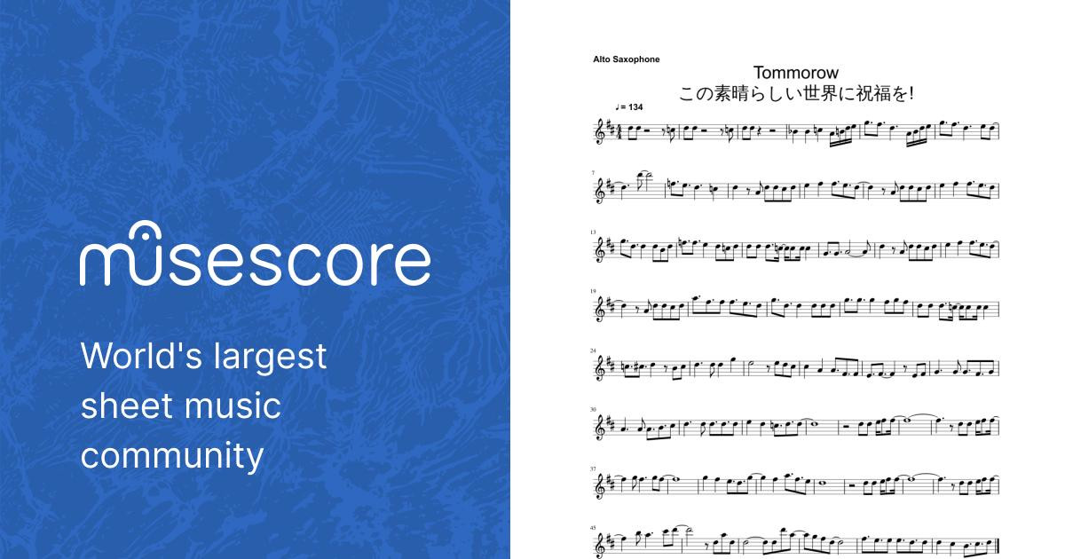 Tommorow Sheet Music for Saxophone alto (Solo) | MuseScore.com