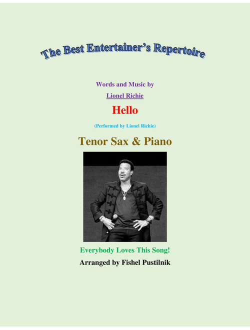 Hello (Arr. Fishel Pustilnik) - Lionel Richie (Instrumental Duet and Piano)