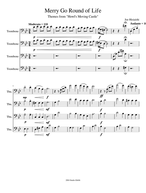 Merry Go Round of Life Trombone Version