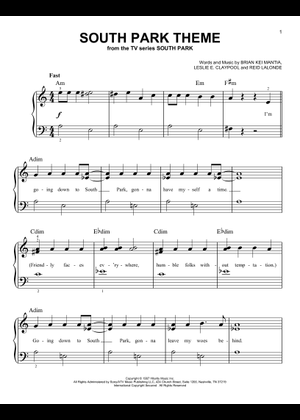 South Park Medley Sheet Music for Piano (Piano Duo) | MuseScore.com