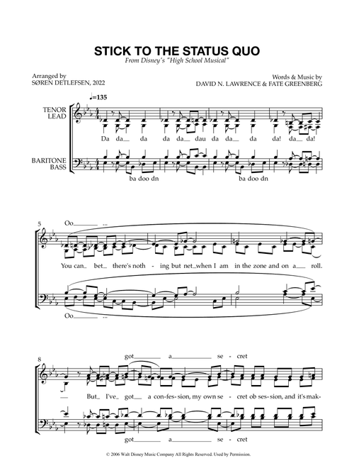 Stick To The Status Quo (Arr. Søren Detlefsen) - High School Musical Cast (Barbershop Quartet)