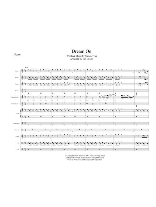 Dream On (Arr. Bill Swick) - Aerosmith (Large Ensemble)