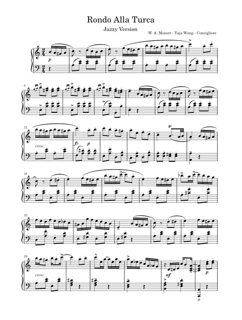 Turkish March – Arcadi Volodos Turkish March Jazz (Yuja Wang)