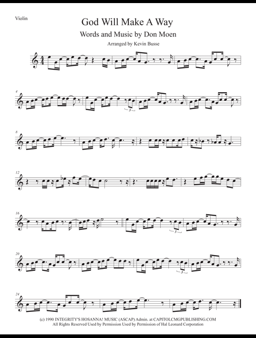 God Will Make A Way (Arr. Kevin Busse) - Don Moen (Violin Solo)