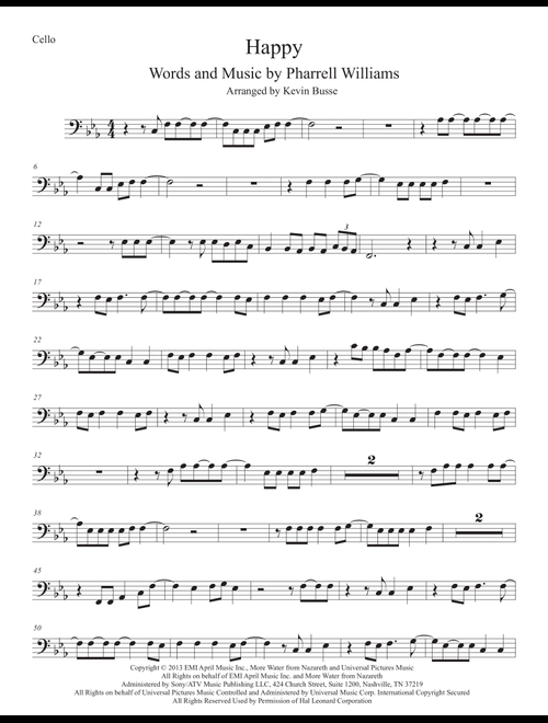 Happy (Arr. Kevin Busse) - Pharrell (Cello Solo)